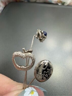 Vintage Silver Stick pins lot of 3